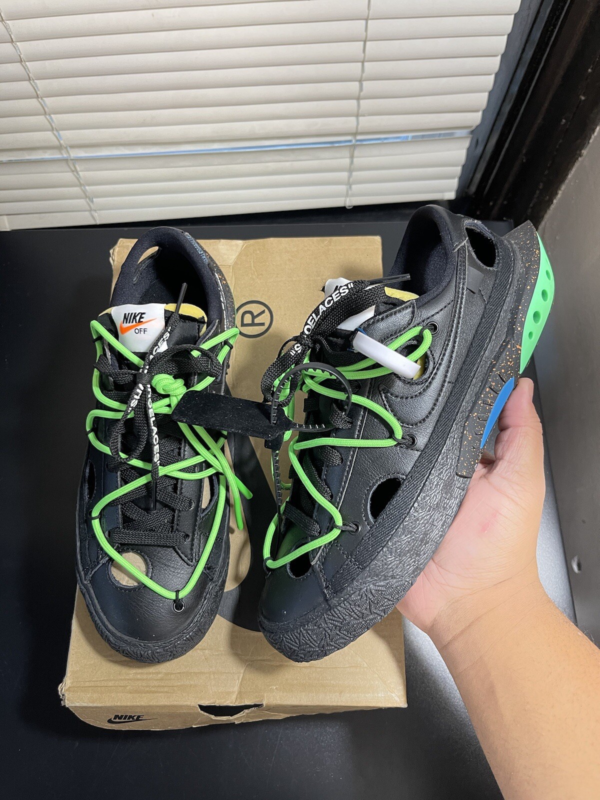 OFF WHITE X NIKE Nike Off White x Blazer Low Nero Taglia 7 Indossate Una Volta