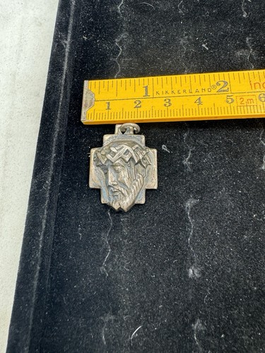 925 Sterling Silver M. De Jean Jesus Head Religious Pendant - Picture 7 of 7