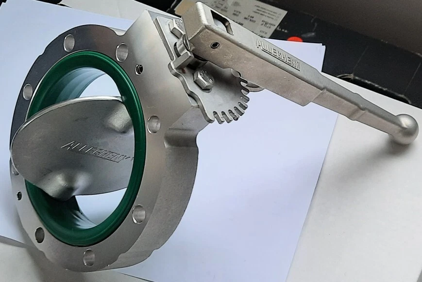 Válvula de paleta TTMA de aluminio anodizado de 4" con junta EverGreen-FKM incorporada Foto 4 de 4