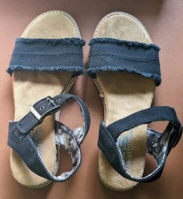 Bobs By Skechers Desert Kiss Black Strappy Open Toe Sandal Women Size 8 New