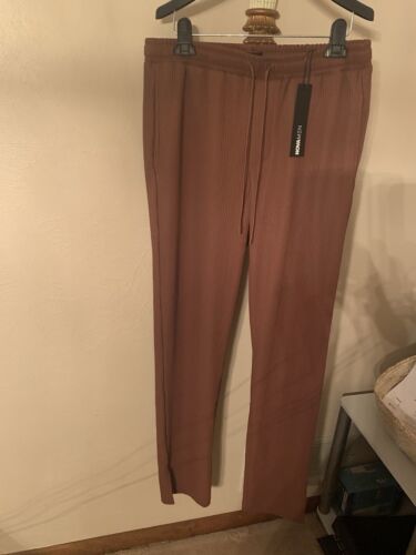 NovaMen Show Up Short Sleeve Cuban Shirt and Slim Slit Pants Chocolate M Set NWT - Picture 2 of 5