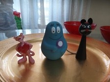 Lotto 3 Figurines BARBAPAPA Pantera Rosa gatto nero Anni 80 da collezione.