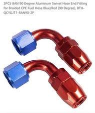 Red & Blue AN8 90 Degree Swivel Hose End Fitting Adaptor For Fuel CPE Hose US