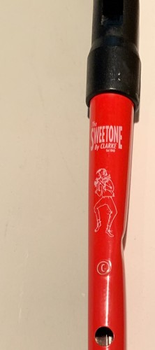 12½" SWEETONE by Clark Red Metal Flute + 10" Proll Toys Red Whistle Slider - Picture 5 of 8