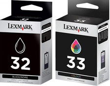 New Genuine Lexmark 32 33 2PK Ink Cartridges In Bags P Series P6350 P4330 P4350