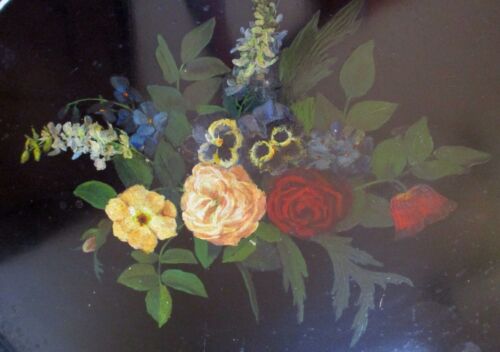 Tole Tray large 28.5 by 23 inches hand painted floral 19th century antique - Picture 3 of 7