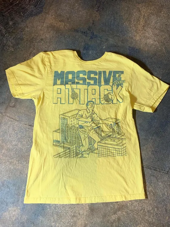 Massive Attack Band Tour Gift For Fan S to 5XL Yellow T-shirt