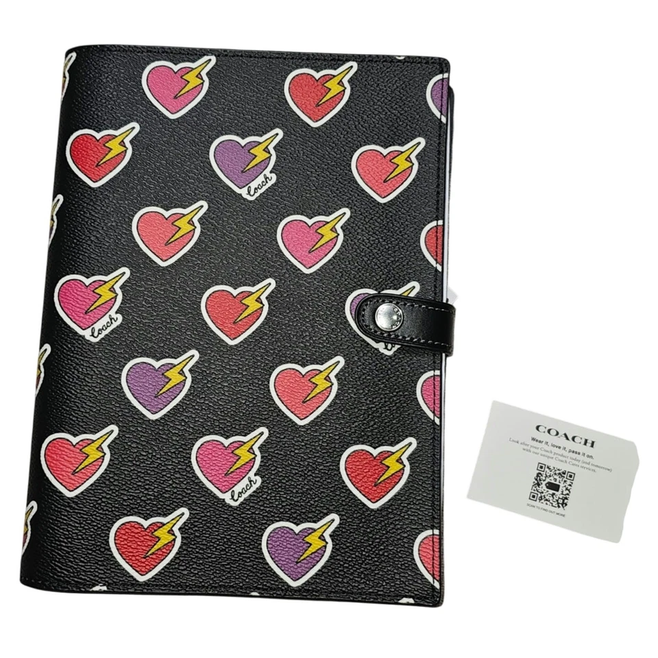 Coach Refillable Tablet Black with Hearts and Lightning Journal  - Image 2 of 4