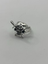 Y2K Vintage Sword Skull Head Unisex Size 8.5 Stainless Steel Big Biker Ring