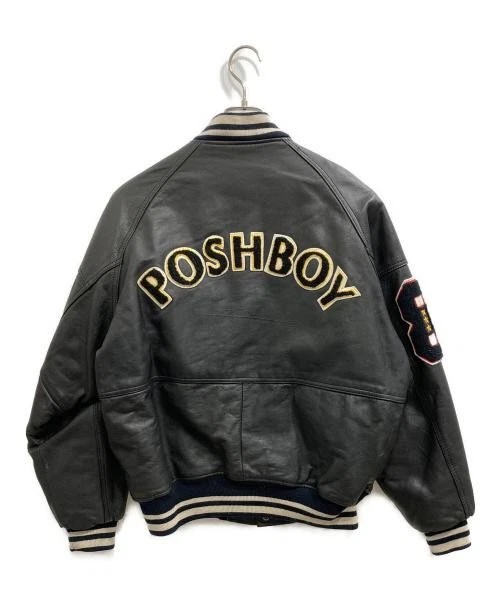 POSH BOY                    Cow leather stadium jacket black image 2