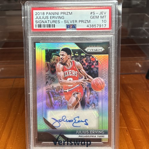 Julius Erving #SJEV 2018 Panini Prizm Signatures card