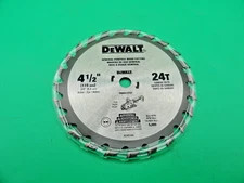 (1)DeWalt DWA412TCT 4-1/2" 24 T Carbide Wood For DCS571 Cutting Circular Saw