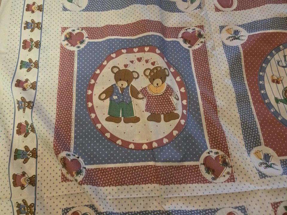 Colchas travesseiros ursinho de pelúcia vintage VIP tecido Cranston 1 peça 44" largura X 174" - Imagem 3 de 4