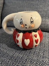 Johanna Parker Design Carnival Cottage Valentine's Ghost Mug  Red White