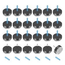 24Pcs Nail-on Felt Furniture Pads Round Furniture Sliders 24mm, Black