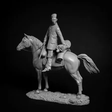 1/24 Scale 18th Century Cavalry Officer Resin Model Kit Horse & Rider Figure