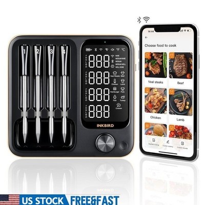 Wireless Meat Thermometer W/ 4 Probes Bluetooth Wifi Digital Cooking Device New