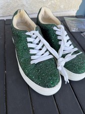 Betsey Johnson SB-Sidny Sneakers Rhinestone- Emerald Green White Size 7.5M NEW