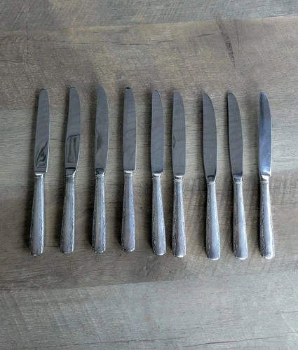 (9) Vintage Towle Floral Pattern Sterling Handled Knives - Knife Set 605g