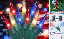 Mini Lights,2PACK 50Count 4th of July Patriotic 50count Red White and Blue