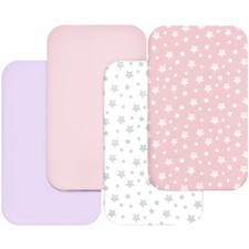 Bassinet Sheets for Baby Boys Girls 4 Pack 33" x 20" , with AirClub, Mika Mic...