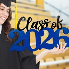 Class of 2026 Wooden Sign Blue Graduation Party Decorations 2026