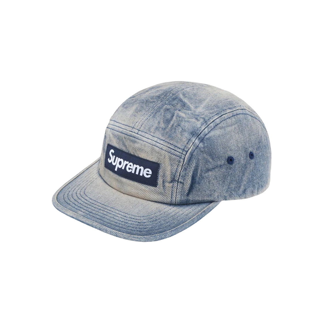Casquette de camp en sergé chino lavé Supreme indigo sale   24SS