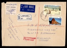 DR WHO 1984 AUSTRALIA $5 REGISTERED INGLE FARM AIRMAIL TO NETHERLANDS M66169