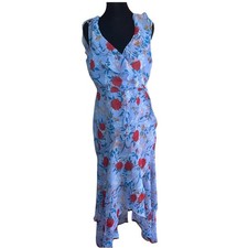 BARDOT Womens Cold Shoulder Short Sleeve V Neck Tea-Length Hi-Lo Dress