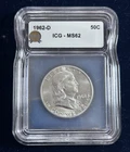 1962-D Franklin Half Dollar 50C, 90% Silver, Business Strike, ICG MS62