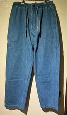 Kapital Sashiko Waist Tape Denim Pants 4 Used Light Blue Adjustable Waist JAPAN