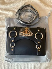 Vivienne Westwood BETTY Mini Satchel Shoulder Bag Patent Leather Black Mint