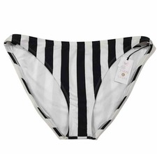 NWT Shade  Shore Women's Low Rise High Leg Bikini Bottom Sz XL 16 Black/White