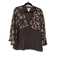 NWT Unique Spectrum 2XL Top Y2K Babydoll Black White Whimsigoth Boho