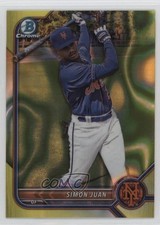 2022 Bowman Draft Chrome Yellow Lava Refractor 66/75 Simon Juan #BDC-52 12v9