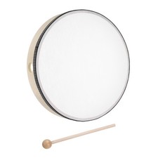Hand Drum 10 Inch Wood Frame Drum with Drum Stick Wood Color 