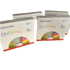 Lot Of 4 Memorex DVD R DL Dual Layer 5 Pack DVD RDL 8x 8.5 GB 240 min , NEW
