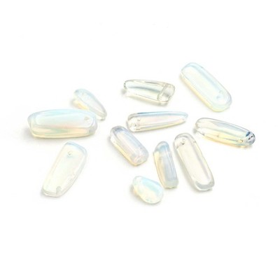 Vintageparts DIY Nuggets als Perlen aus echtem Opalite in weiß