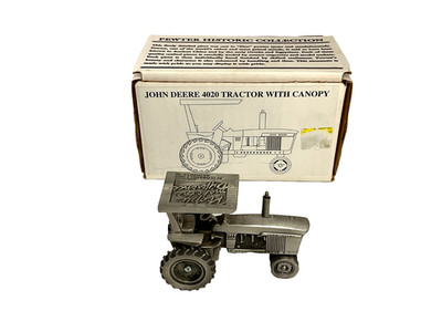 Spec-Cast John Deere Model 4020 w/ Canopy, Pewter Tractor, 1:43, Mdl JDM-078