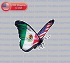 Mexican American Flag Butterfly Vinyl Decal Sticker Mexico USA America A