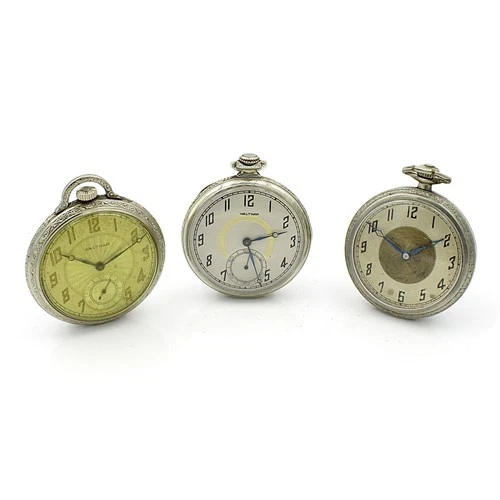 Antique Waltham 15j 12s Fancy Dial Grade 115 220 Pocket Watch Lot of 3 #WB4510-1