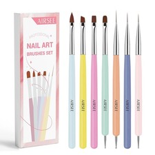 Nail Art Brushes Set - 7 Vibrant Tools for DIY Manicures and Salon Use