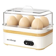 Rapid Egg Cooker Electric 6 Eggs Capacity Soft Medium Hard Boiled Poacher Ome...