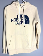 The North Face Women s Beige Logo Fleece Pullover Hoodie Pockets Raglan M