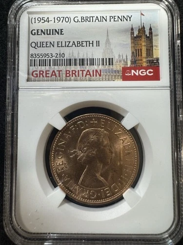 1967 Great Britain Penny NGC Genuine Queen Elizabeth II