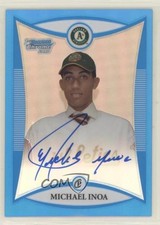 2008 Bowman Draft Prospects Chrome Blue Refractor Michael Ynoa Inoa Auto pn9