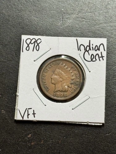 1898 Indian Head Cent Penny VF Very Fine U.S. 1c Type Coin (Raw18397)