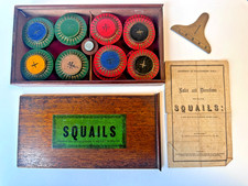 1857 SQUAILS John Jaques Antique Table Bowls Type Game Rare