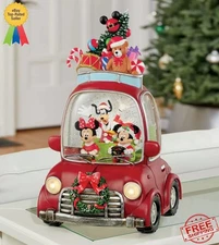 Disney 14” Glitter Christmas Gift Decoration LED Glow Magical Water Spinning Car