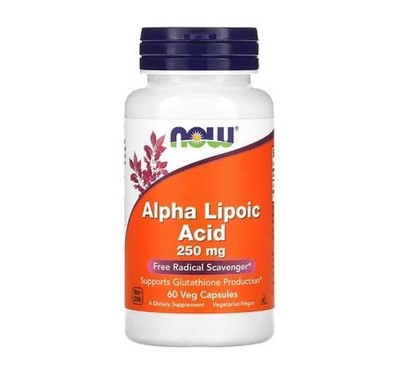 NOW Foods, Alpha-Liponsäure, 250 mg, 60 pflanzliche Kapseln